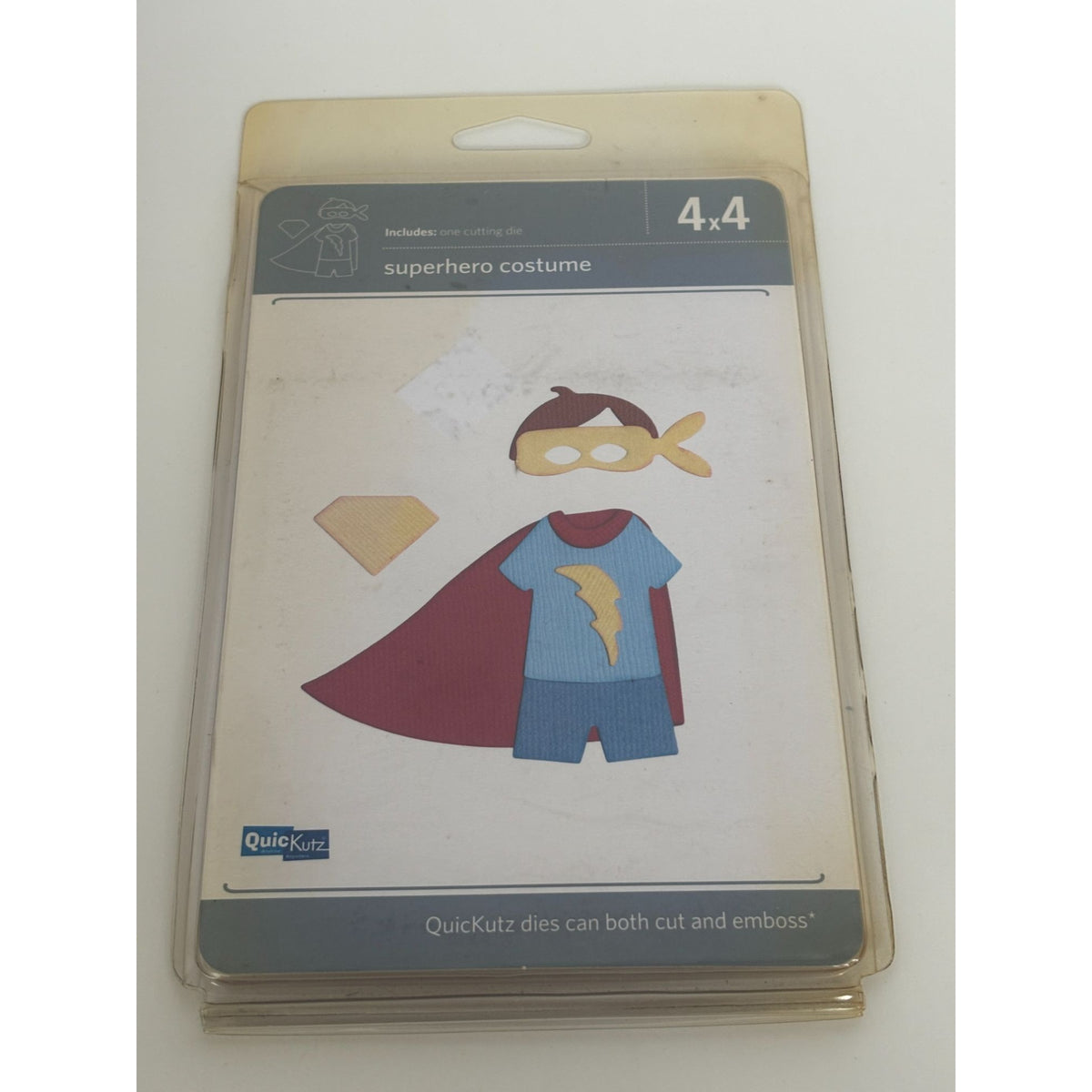 QuicKutz Cutting Die Superhero Costume for Paper Dolls 4x4 inch Card Making Hero