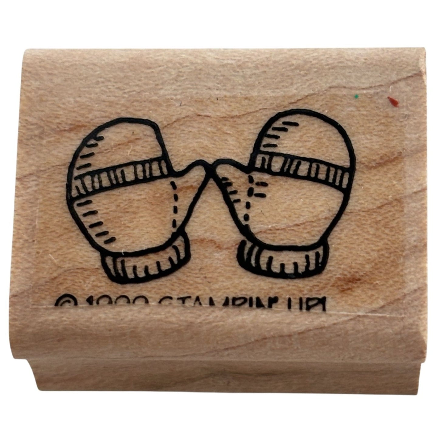 Stampin Up Rubber Stamp Winter Mittens Pair Gloves Knitted Clothing Card Making