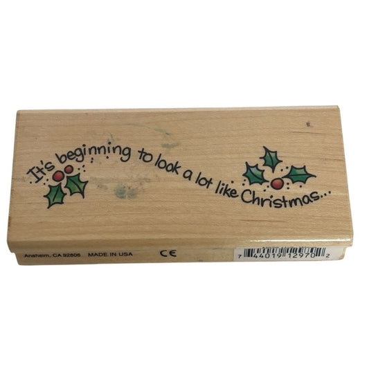 Stampendous Rubber Stamp Holly Wave Its Beginning To Look A Lot Like Christmas