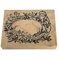 PSX Rubber Stamp Merry Christmas Santa Oval Frame Holiday Card Making Holly K352