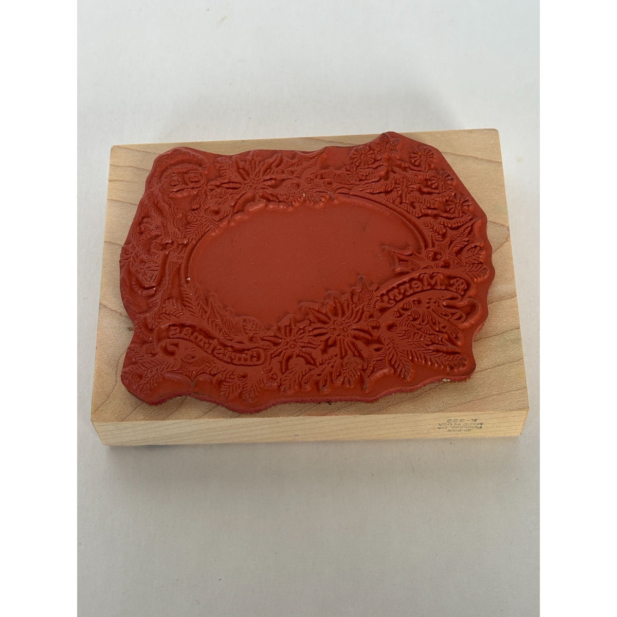 PSX Rubber Stamp Merry Christmas Santa Oval Frame Holiday Card Making Holly K352