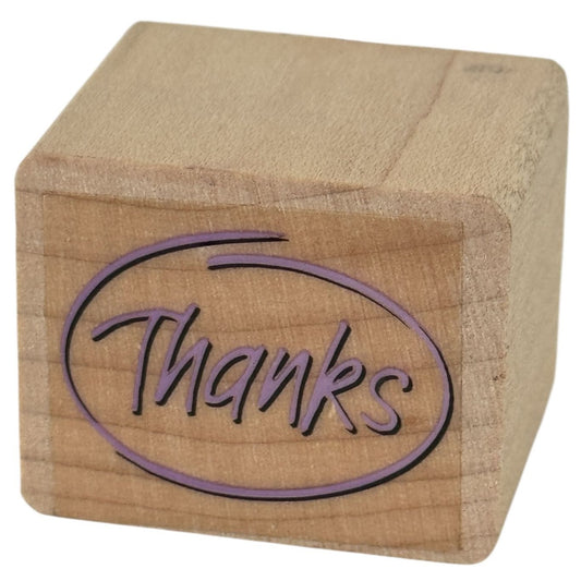 Thanks Rubber Stamp Thank You Card Making Words Wood Mounted Craft Circle