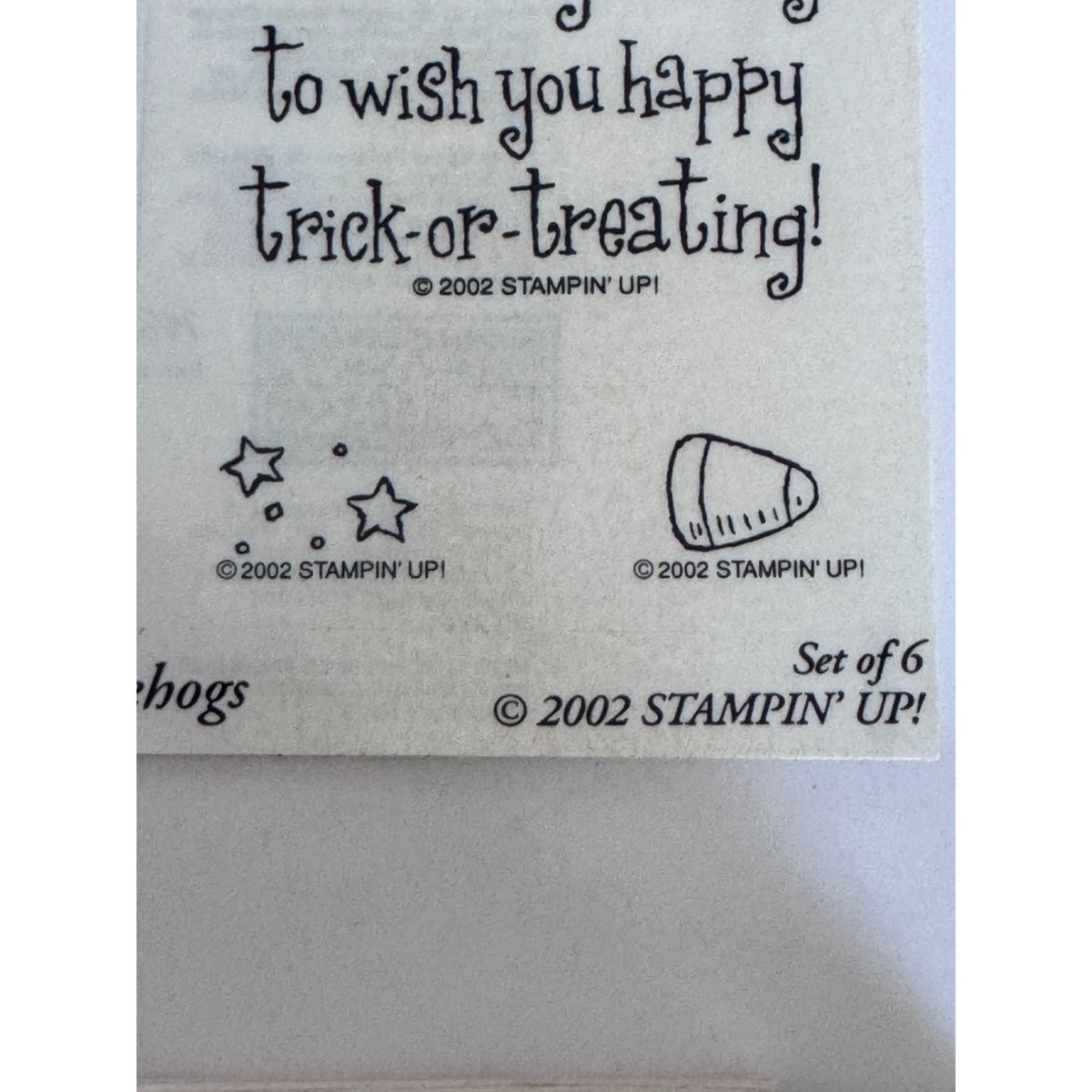 Stampin Up Rubber Stamp Set Halloween Hedgehogs Bobbing for Apples Pumpkin Trick or Treat