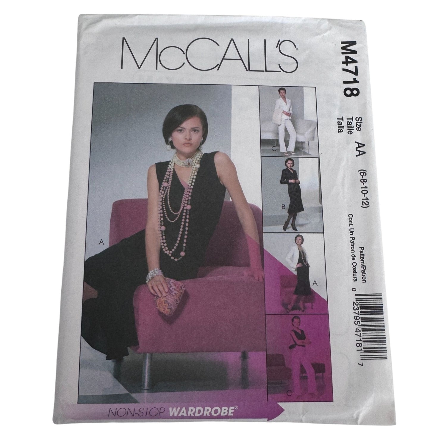McCalls Sewing Pattern M4718 Office Outfit Jacket Skirt Corporate Core 6-12 Uncut Pants Y2K