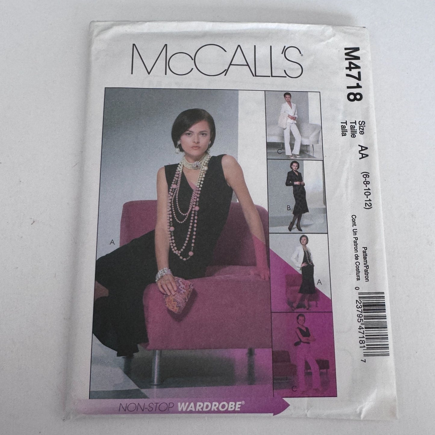McCalls Sewing Pattern M4718 Office Outfit Jacket Skirt Corporate Core 6-12 Uncut Pants Y2K