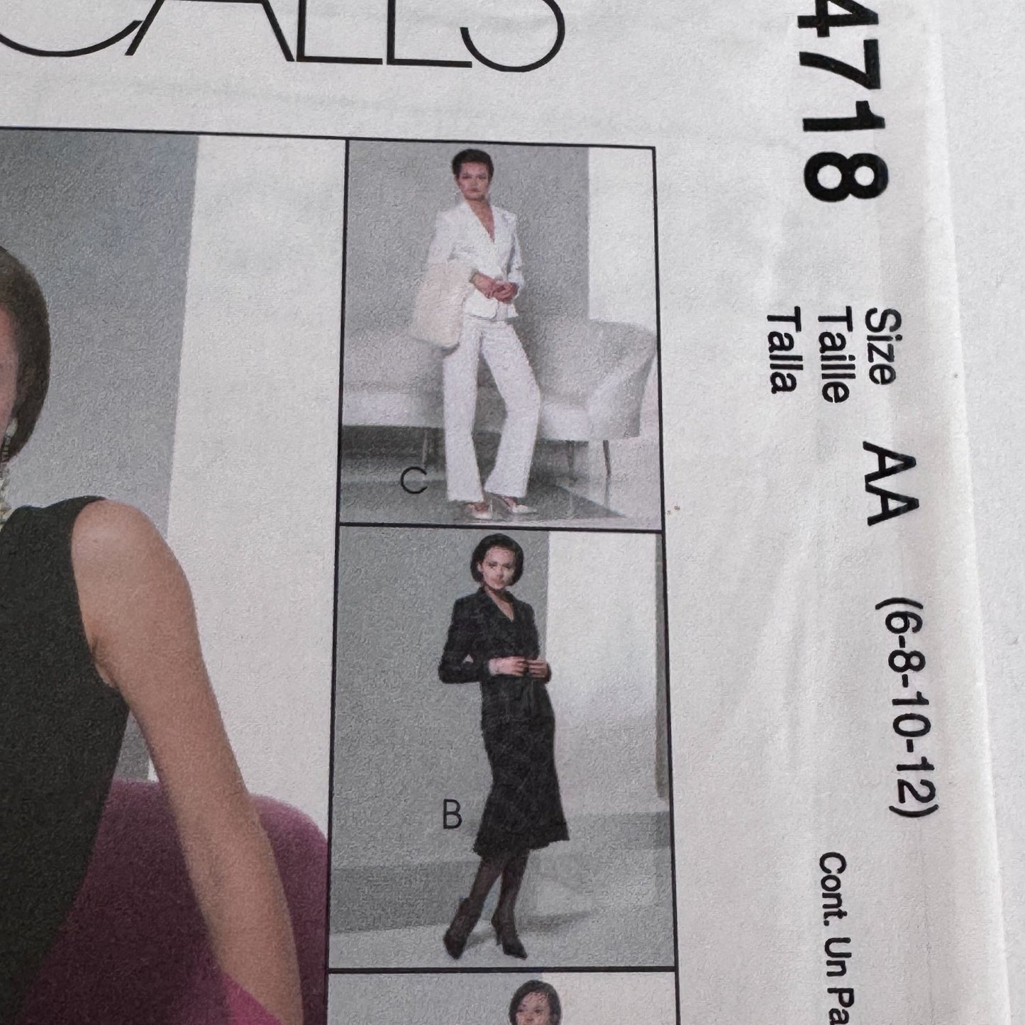 McCalls Sewing Pattern M4718 Office Outfit Jacket Skirt Corporate Core 6-12 Uncut Pants Y2K