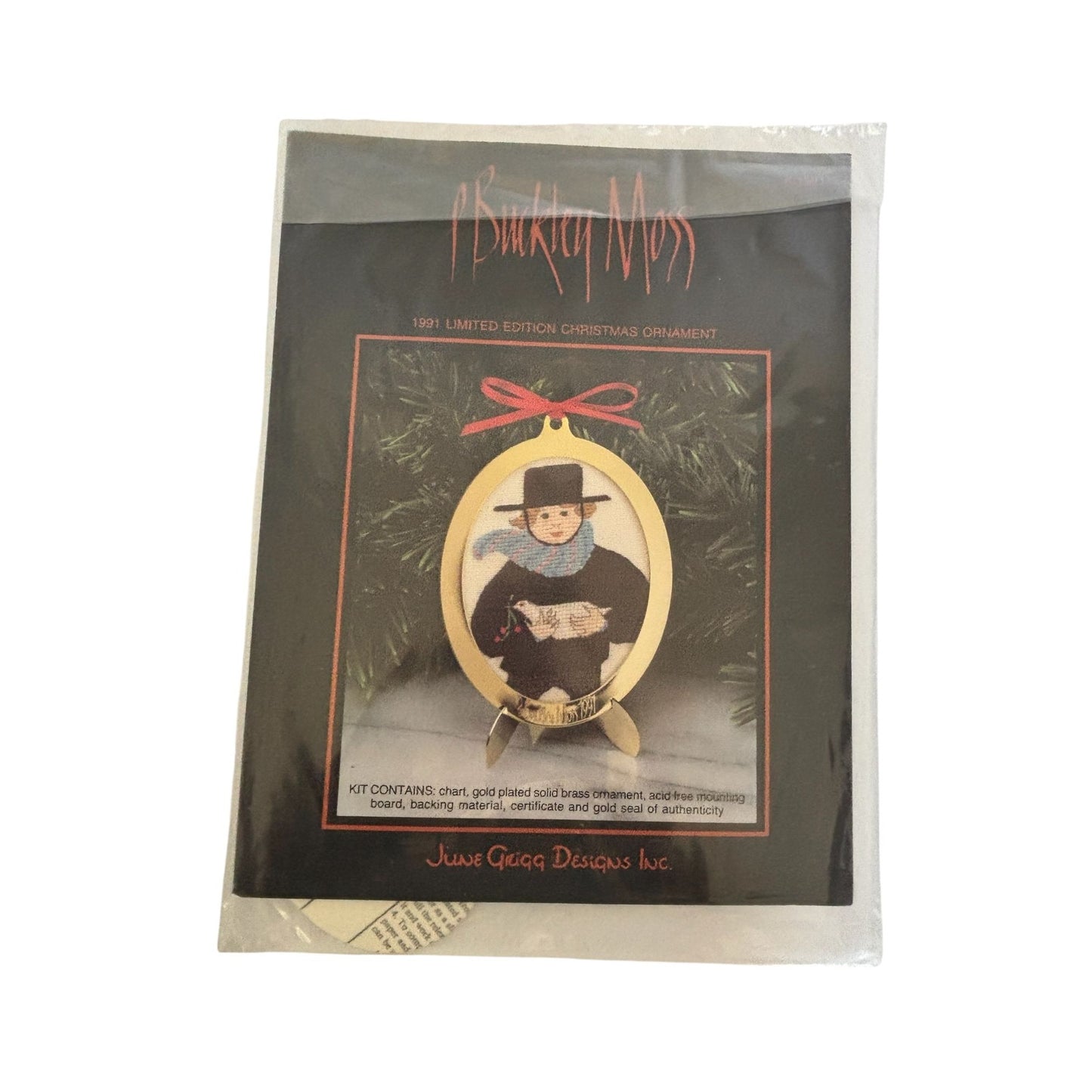 P Buckley Moss Cross Stitch Kit Christmas Ornament Limited Edition 1991 Boy Dove