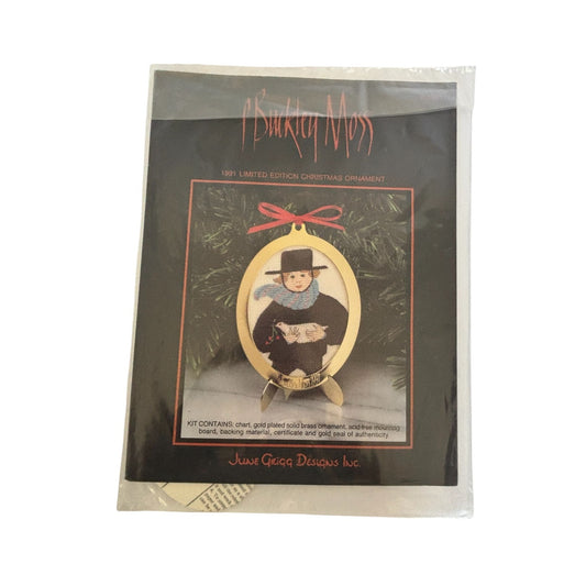P Buckley Moss Cross Stitch Kit Christmas Ornament Limited Edition 1991 Boy Dove