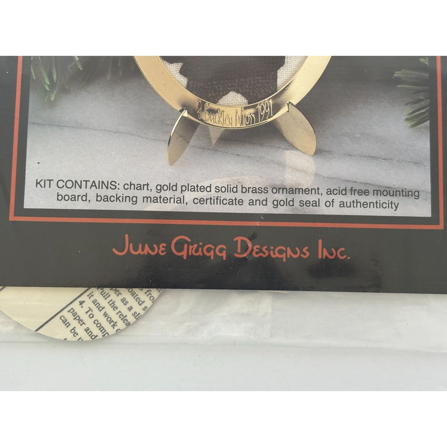 P Buckley Moss Cross Stitch Kit Christmas Ornament Limited Edition 1991 Boy Dove