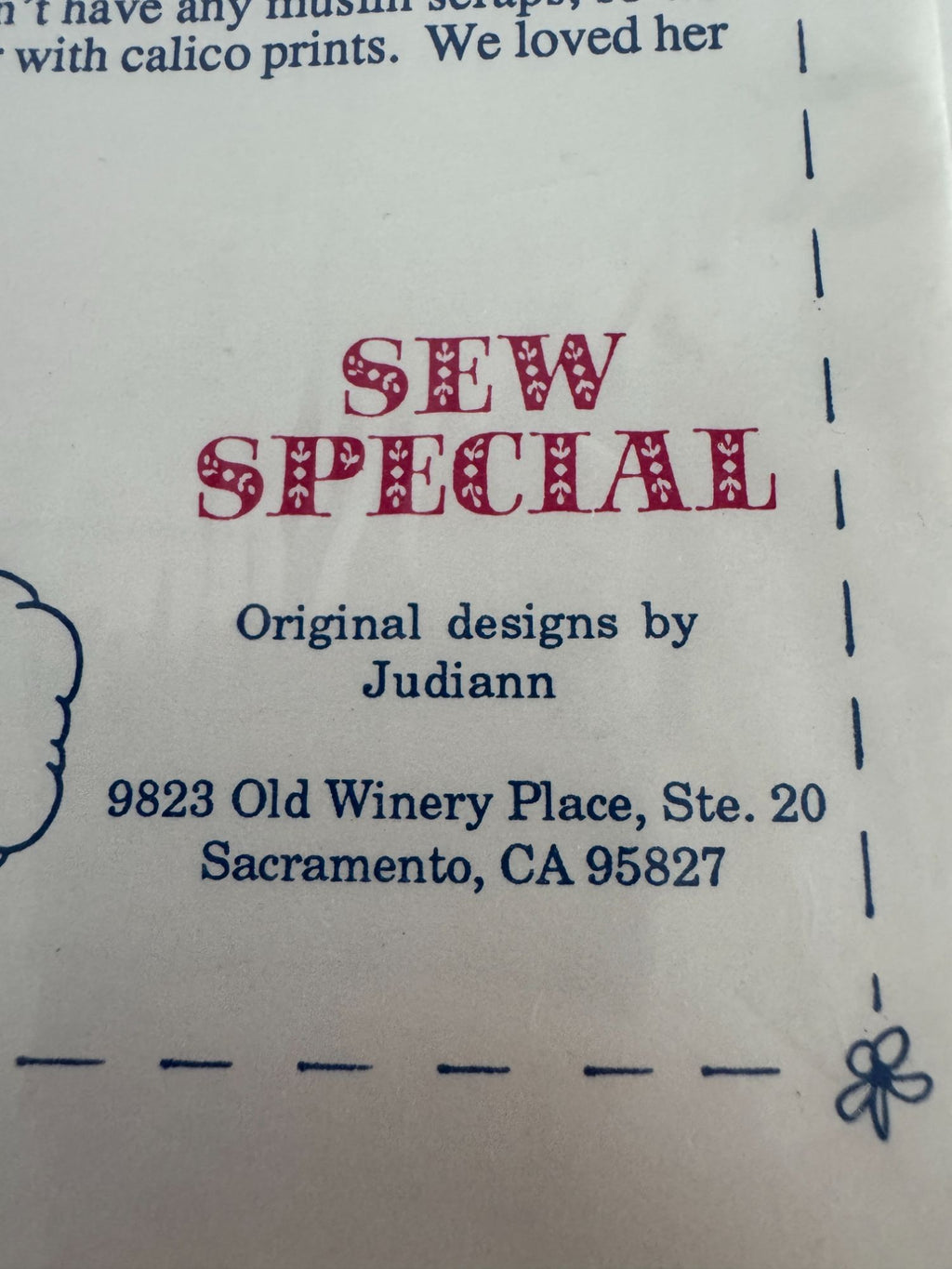 Sew Special Sewing Pattern Rag Doll Memories Folk Scraps Country 1980s Vintage