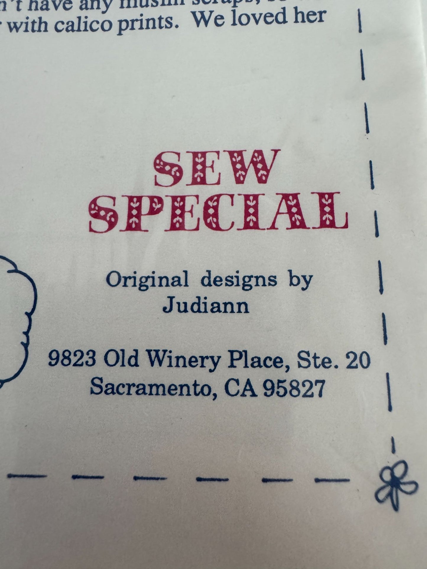 Sew Special Sewing Pattern Rag Doll Memories Folk Scraps Country 1980s Vintage