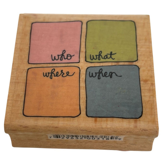 Kolette Hall and Studio G Rubber Stamp Who What Were When Invitation Party