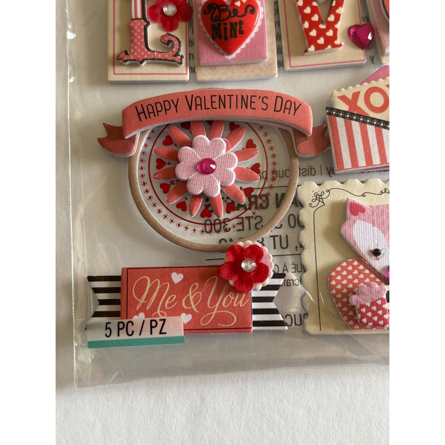Jolees Boutique Embellishments Valentine Words Cardmaking Craft Scrapbooking