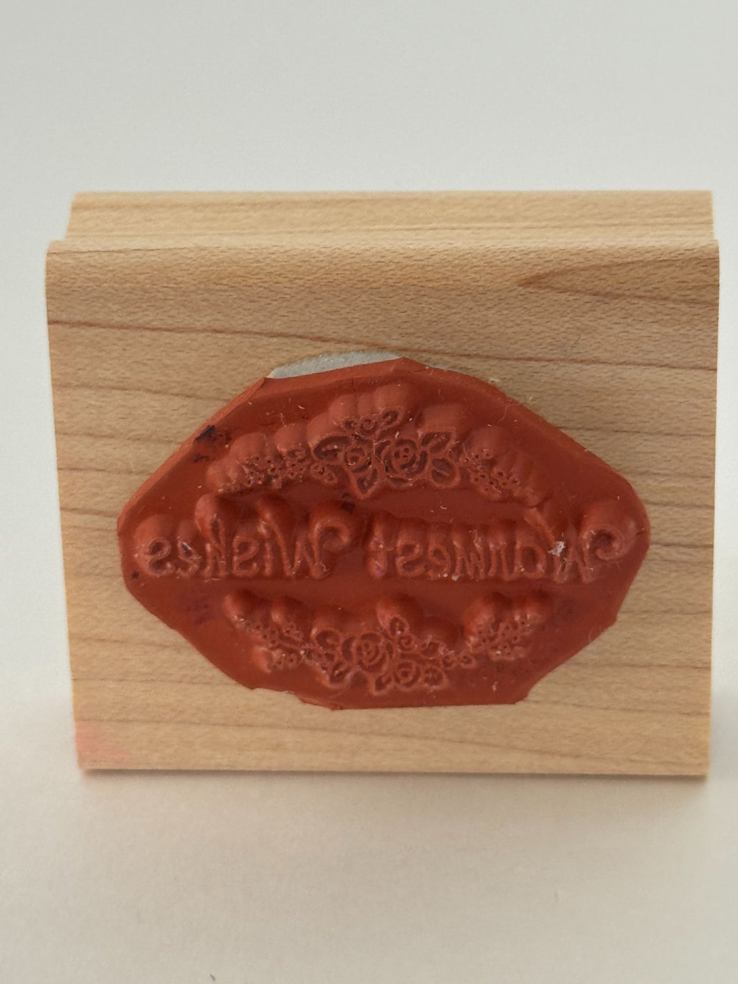 Stampin Up Rubber Stamp Warmest Wishes Floral Gift Tag Card Making Words Holiday
