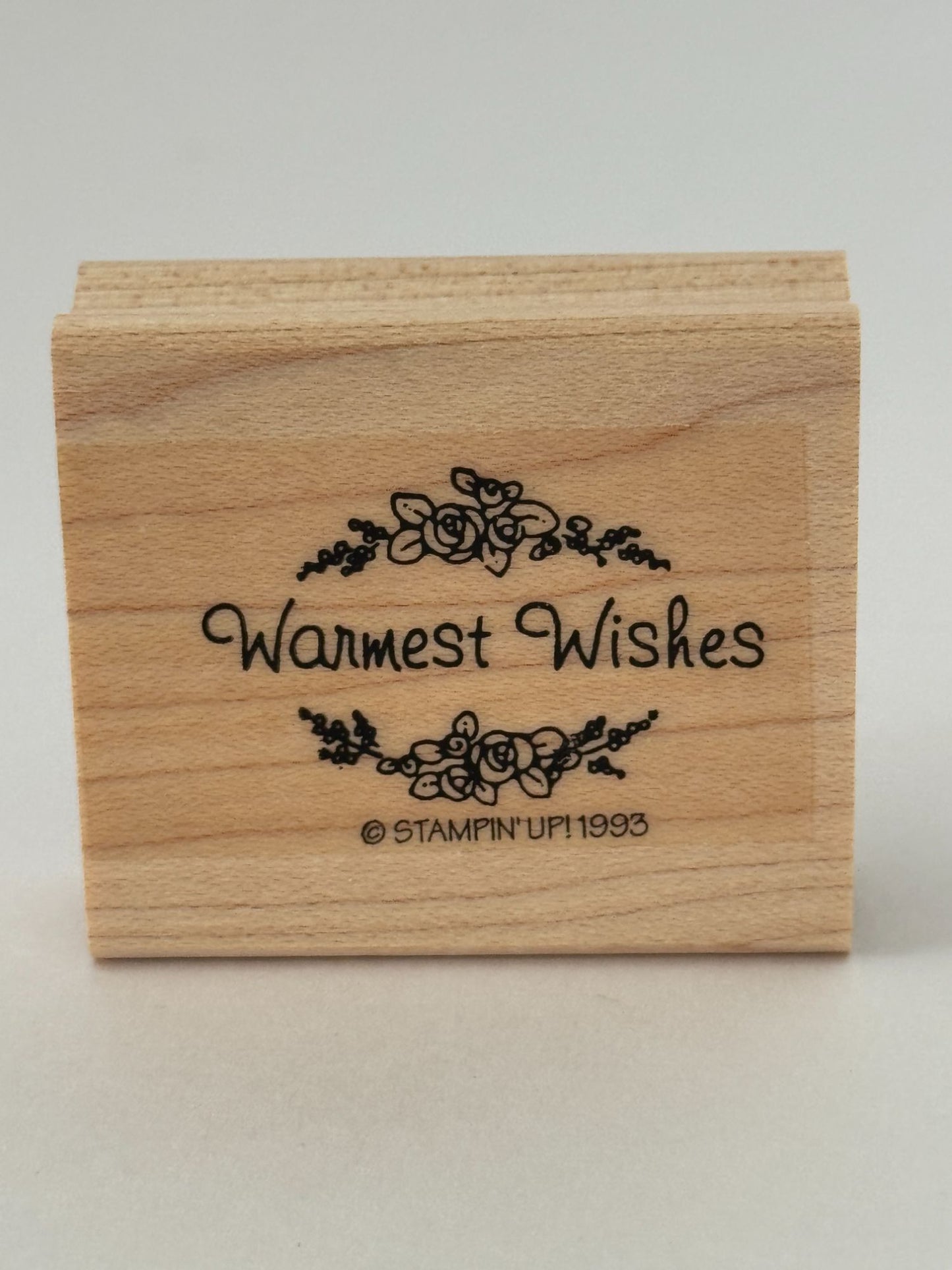 Stampin Up Rubber Stamp Warmest Wishes Floral Gift Tag Card Making Words Holiday