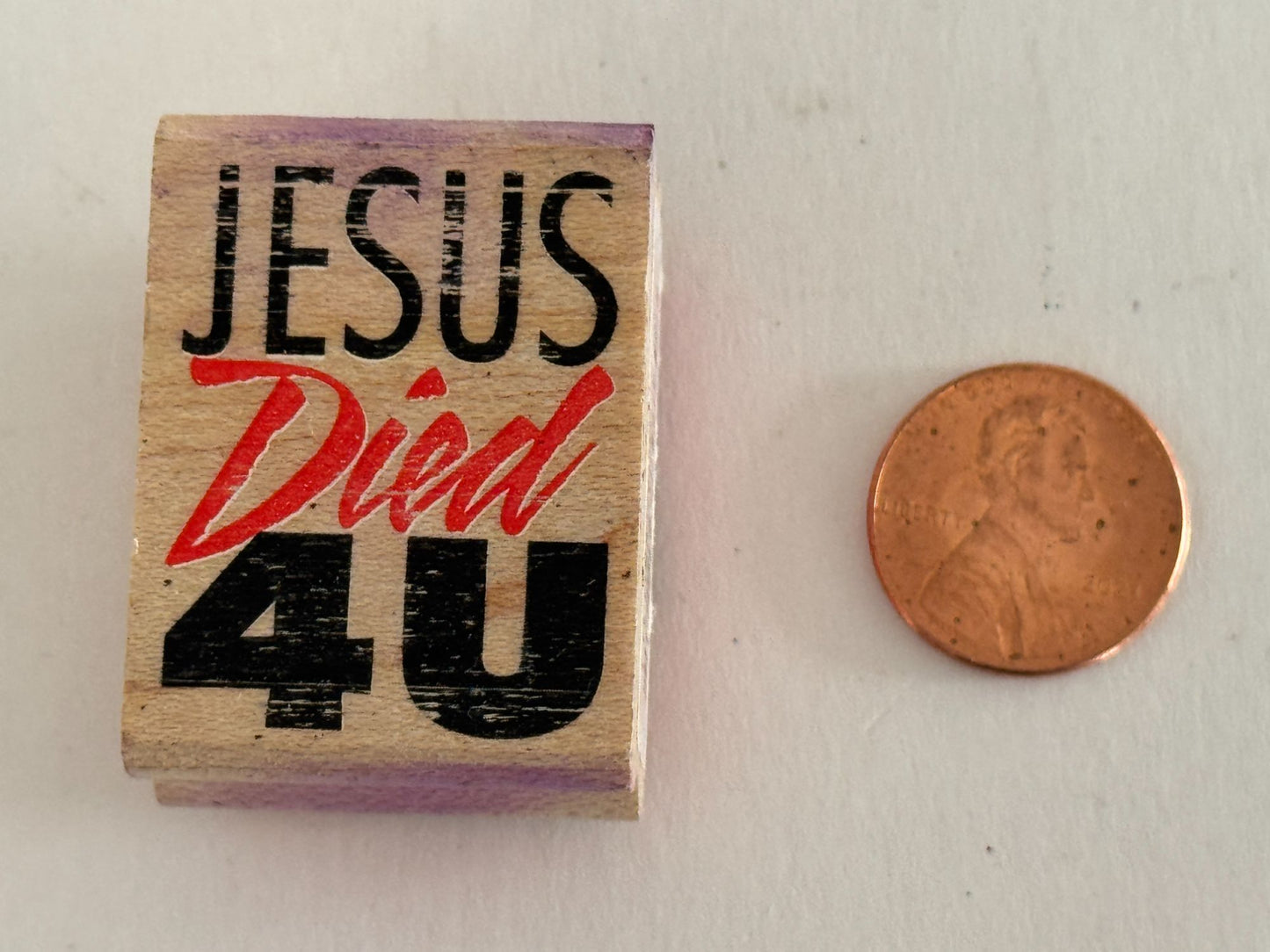 Stampendous Rubber Stamp Jesus Died 4U Christian Religious Card Making Sentiment