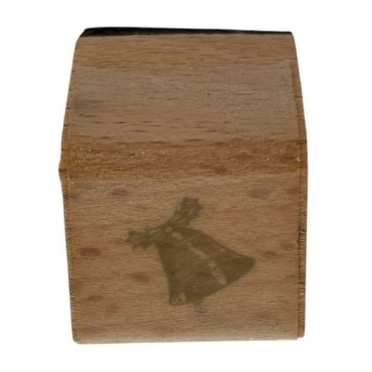 Anna Griffin Wood Rubber Stamp Christmas Bell Small Holiday Gift Tag Card Making