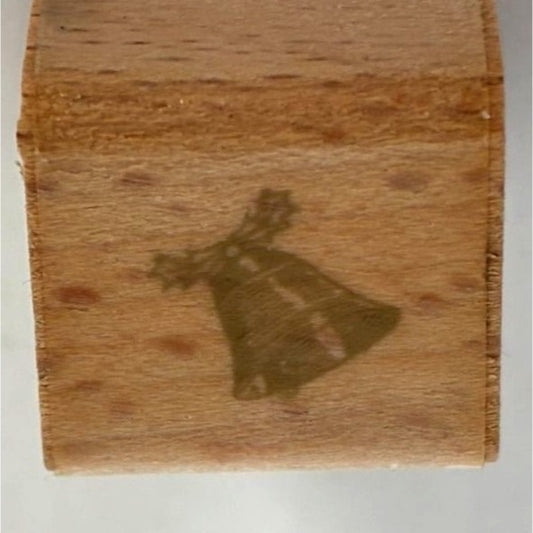 Anna Griffin Wood Rubber Stamp Christmas Bell Small Holiday Gift Tag Card Making