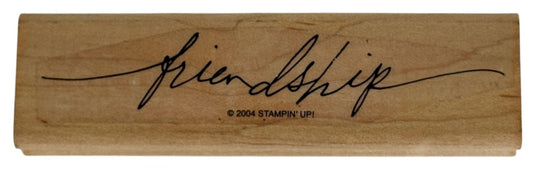 Stampin Up Rubber Stamp Friendship Word Cursive Script Text Card Making Crafts