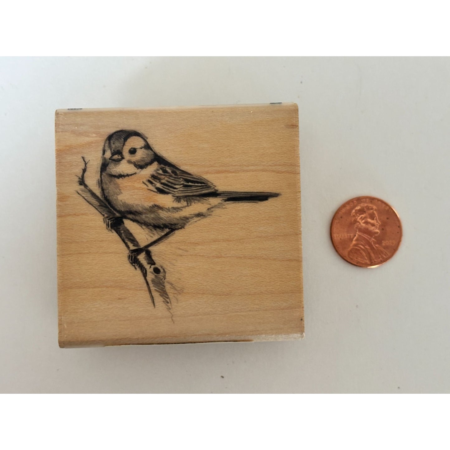 Inkadinkado Bird Rubber Stamp Woodland Animal Tree Branch Nature Wood Mounted Craft