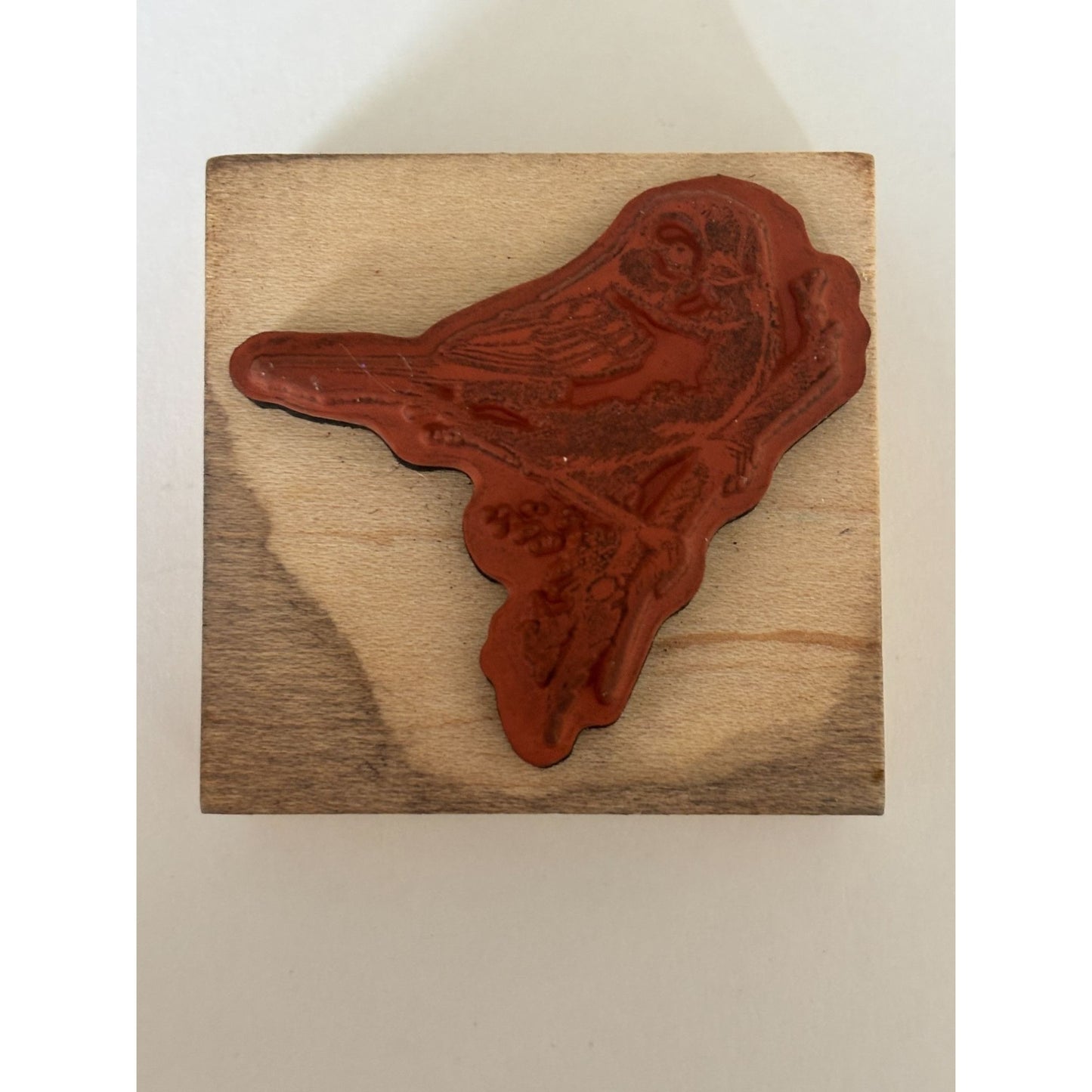 Inkadinkado Bird Rubber Stamp Woodland Animal Tree Branch Nature Wood Mounted Craft