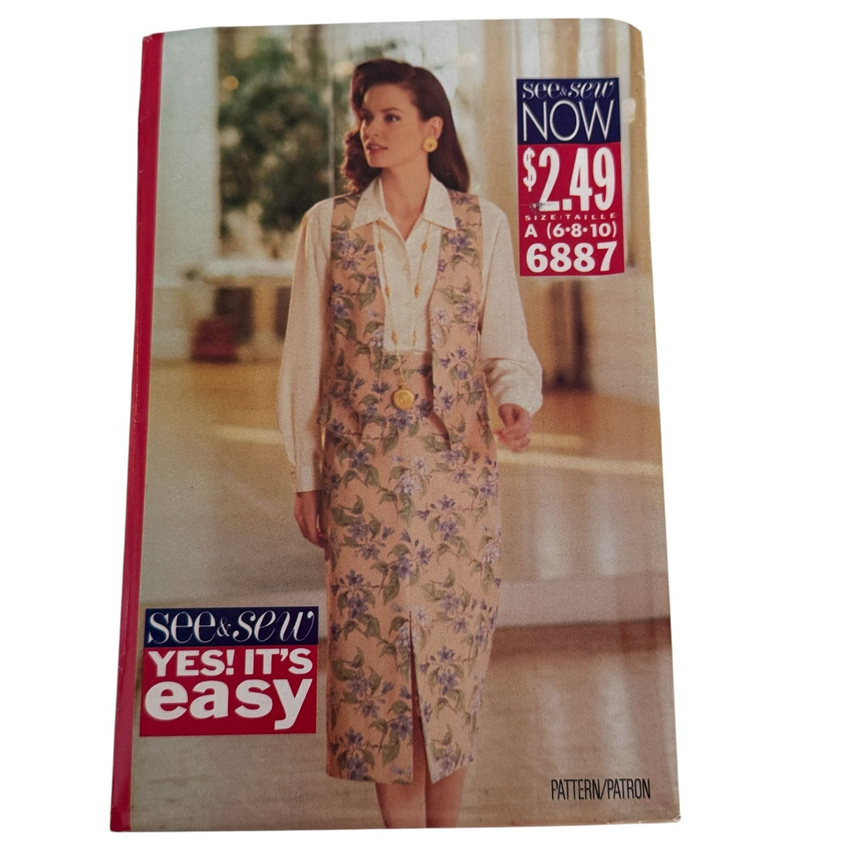 Butterick Sewing Pattern 6887 Vest and Skirt Set Tailored 90s Easy 6-10 Uncut
