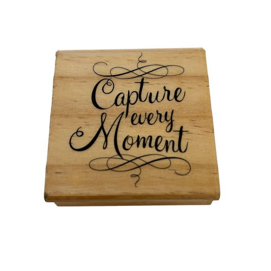 Capture Every Moment Rubber Stamp Cardmaking Sentiment Words Photography Theme