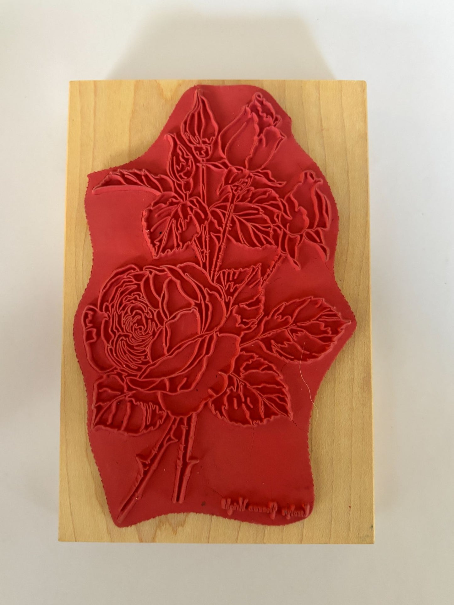 Stamps Happen Rubber Stamp English Rose Long Stem Carolyn Shores Wright Big Wood