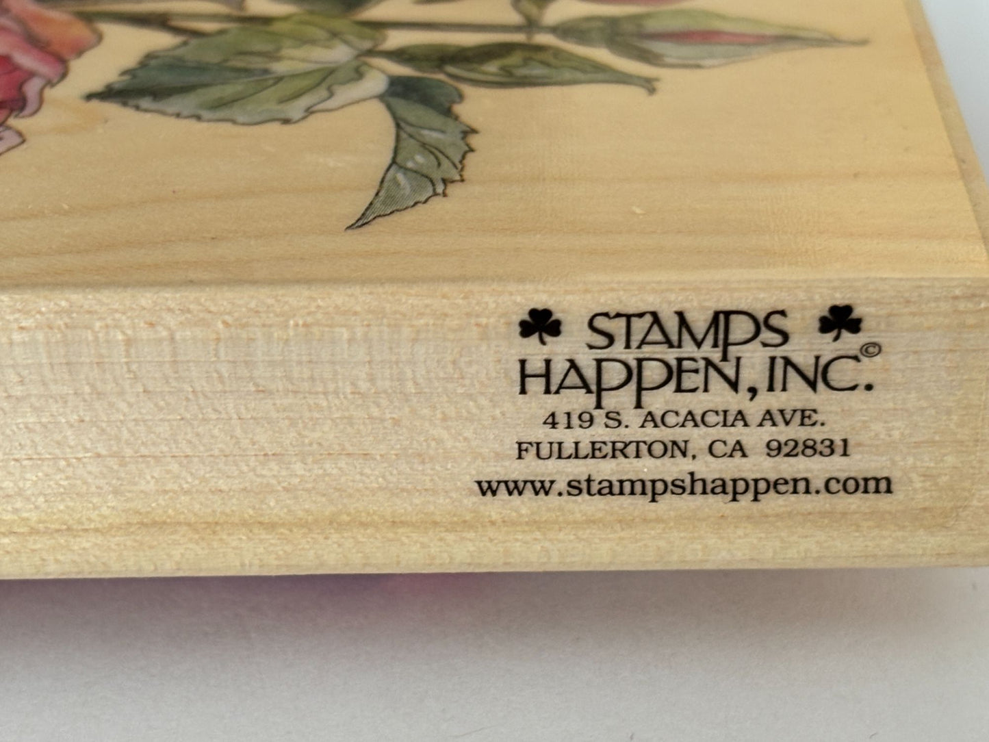 Stamps Happen Rubber Stamp English Rose Long Stem Carolyn Shores Wright Big Wood