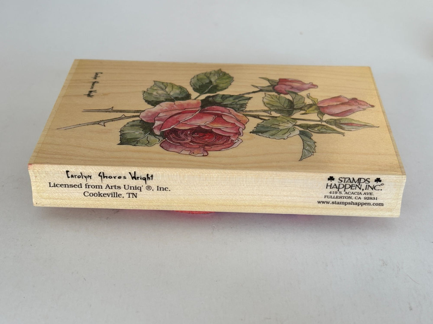 Stamps Happen Rubber Stamp English Rose Long Stem Carolyn Shores Wright Big Wood