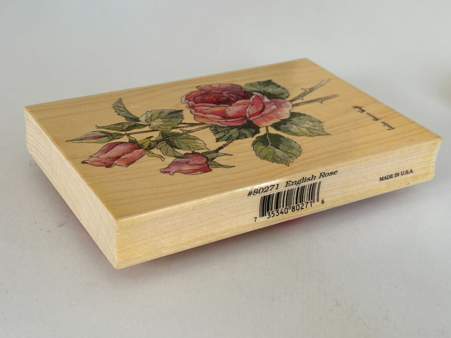 Stamps Happen Rubber Stamp English Rose Long Stem Carolyn Shores Wright Big Wood