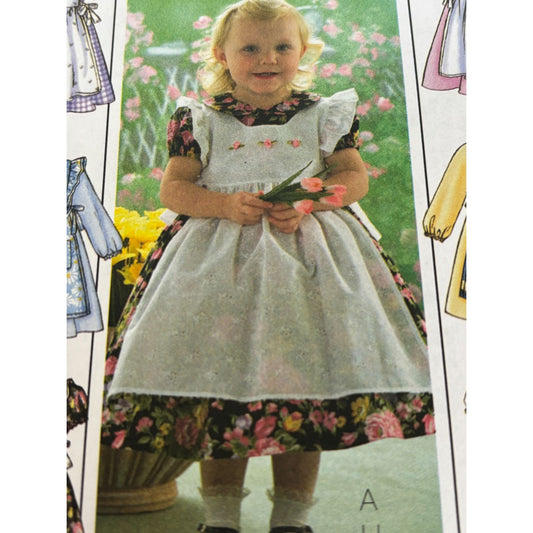 Butterick Sewing Pattern B4054 Toddlers Dress Pinafore Girls Party Spring Uncut