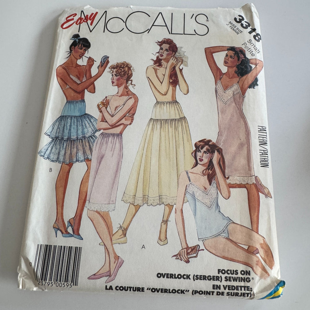 McCalls Sewing Pattern 3318 Misses Full Slip Camisole Half Slip Petticoats 10 12
