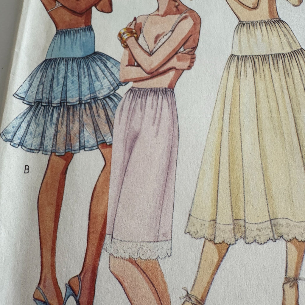 McCalls Sewing Pattern 3318 Misses Full Slip Camisole Half Slip Petticoats 10 12