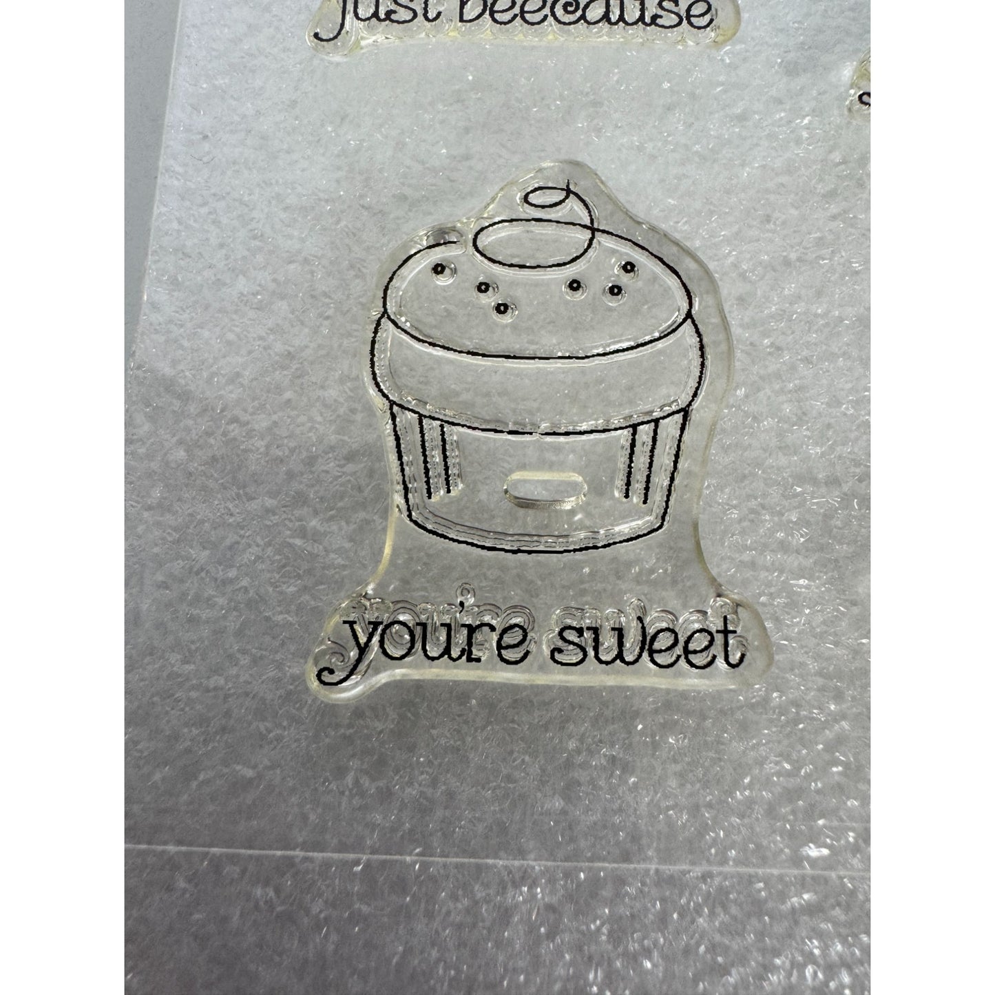 CTMH My Acrylix Acrylic Stamp Set Pun Fun Funny Belated Birthday Turtle Bee Cake