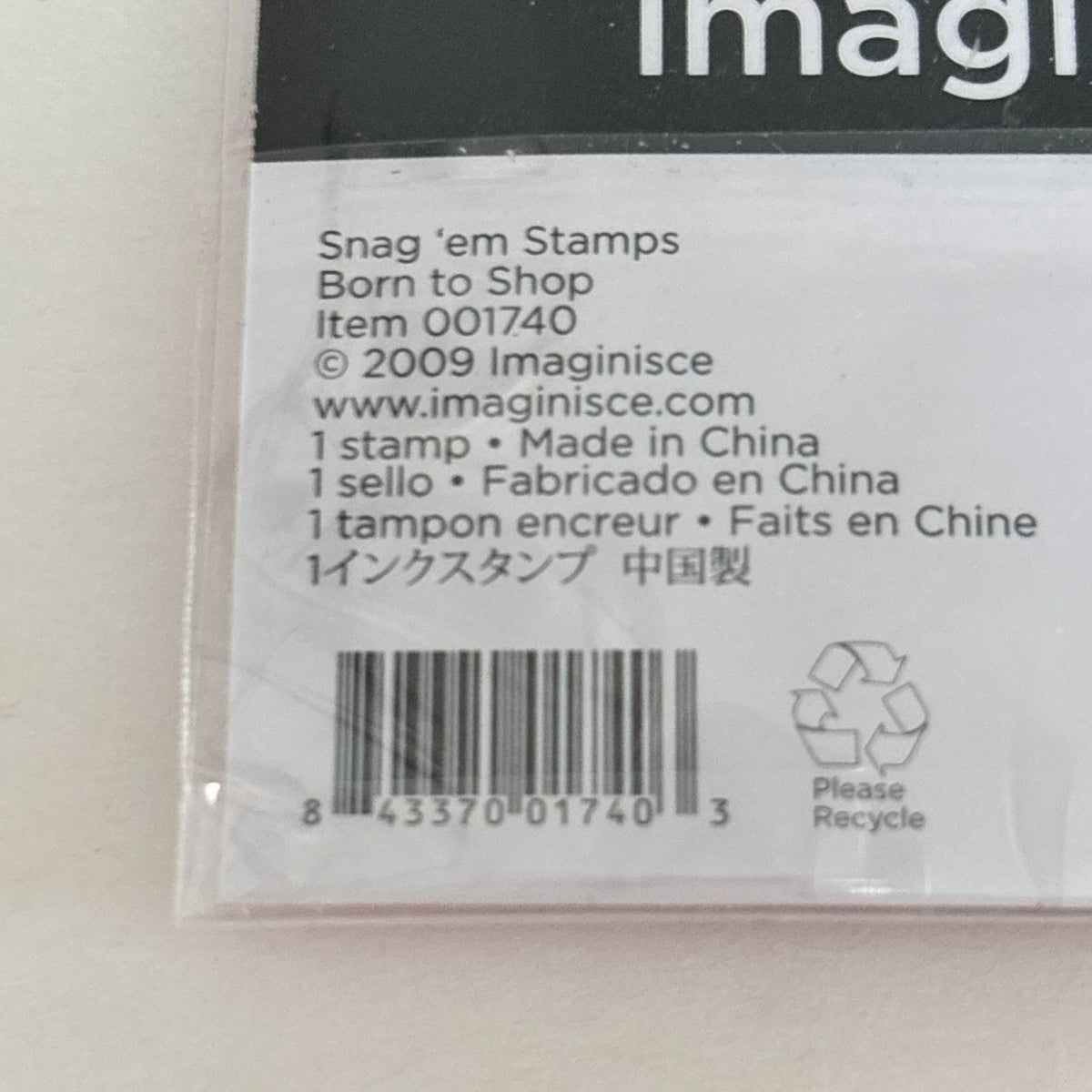 Imaginisce Clear Stamp Born To Shop Perfectly Posh Friendship Cardmaking Words Funny Shopper Sentiment