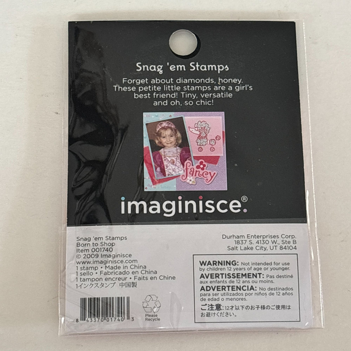 Imaginisce Clear Stamp Born To Shop Perfectly Posh Friendship Cardmaking Words Funny Shopper Sentiment