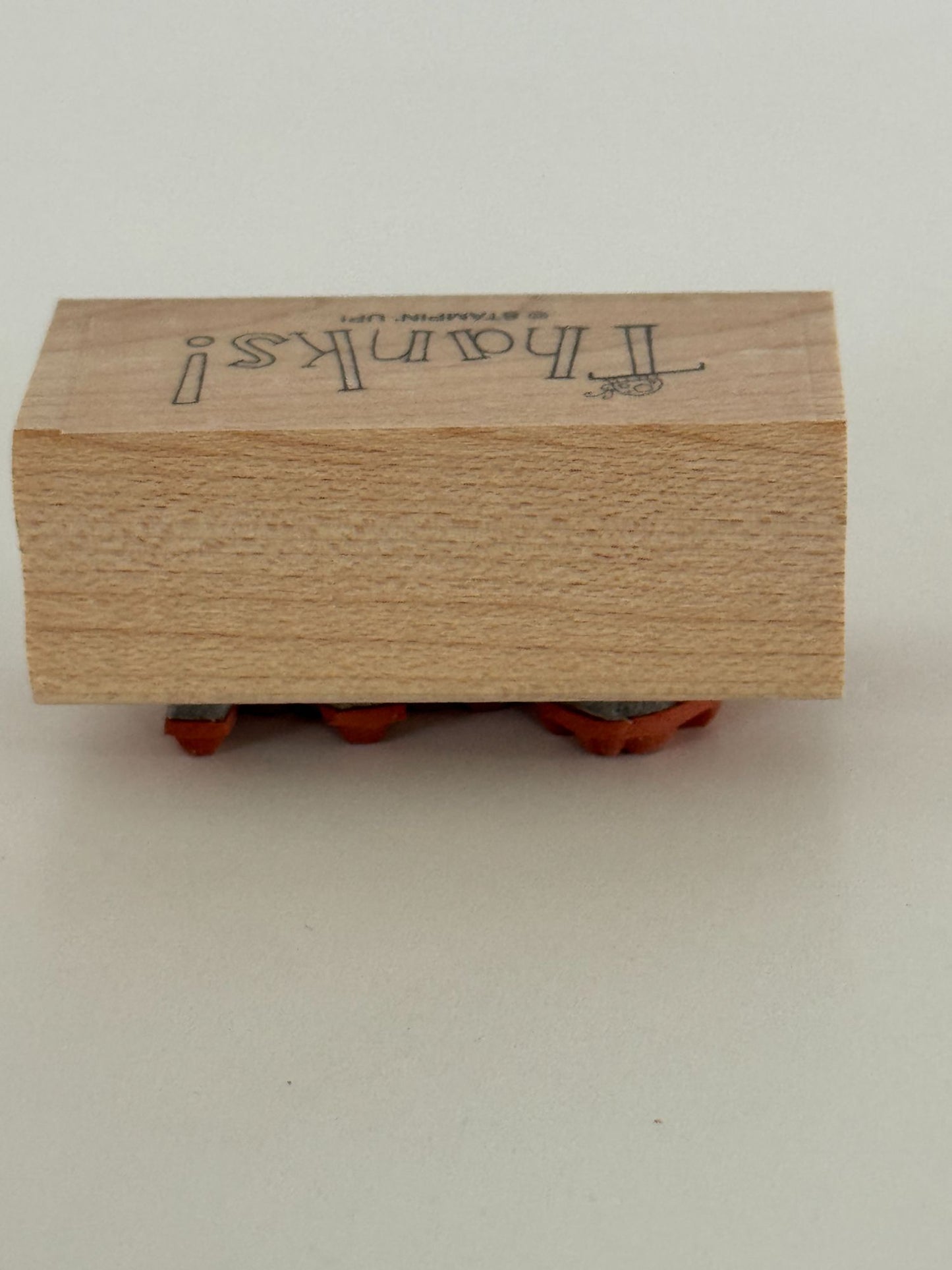Stampin Up Rubber Stamp Ladybug Thanks Thank You Card Making Word Wood Mounted