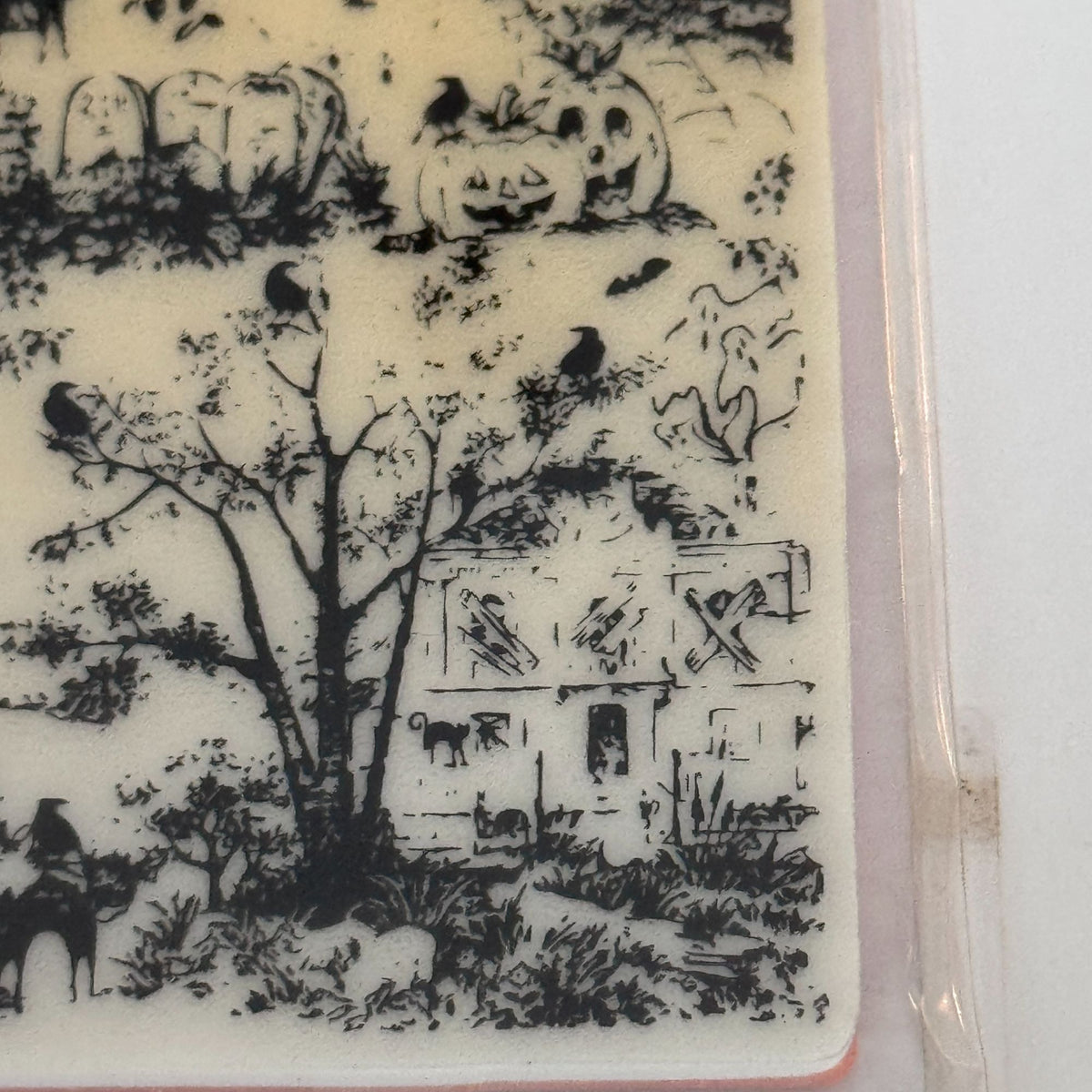 Recollections Cling Stamp Halloween Toile Witch Pumpkin Haunted House Cardmaking Fall Autumn Season Background