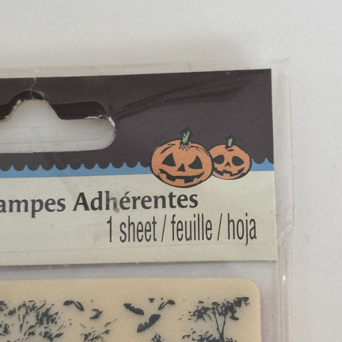 Recollections Cling Stamp Halloween Toile Witch Pumpkin Haunted House Cardmaking Fall Autumn Season Background
