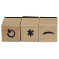 Symbols Wooden Rubber Stamps Curved Arrow Refresh Reload Asterisk Curved Line