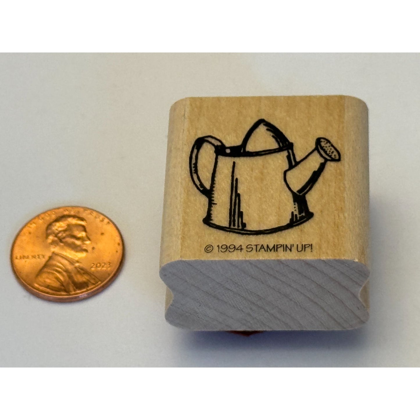 Stampin Up Rubber Stamp Watering Can Gardening Gardener Spring Garden Cardmaking