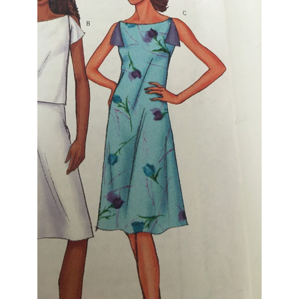 Butterick Sewing Pattern 3113 Misses Top Skirt A-Line Dress Easy 12 14 16 UC