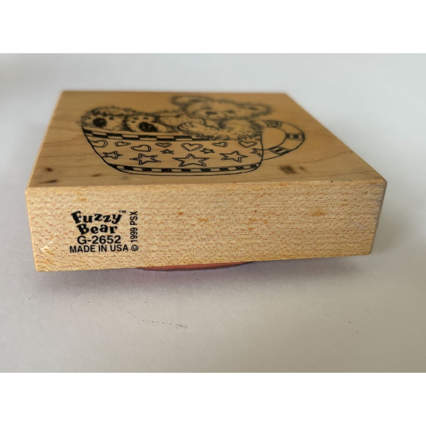 PSX Rubber Stamp  Fuzzy Bear Teddy Bear in Teacup Tea Party Cardmaking Cookie G-2652
