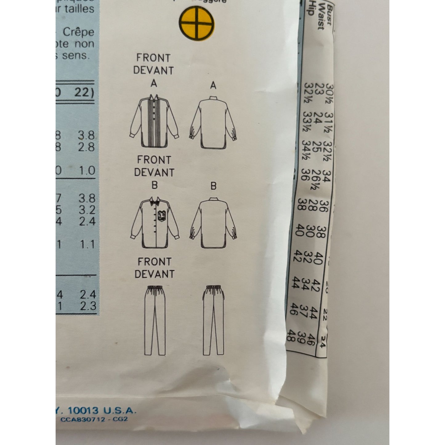 Butterick Sewing Pattern 6539 90s Minimalist Shirt Pants Quiet Luxury Capsule Wardrobe 6-10 Uncut