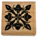 RSP Rubber Stamp Floral Symmetry Botanical Motif Decorative Square Cardmaking Wood Mounted Craft