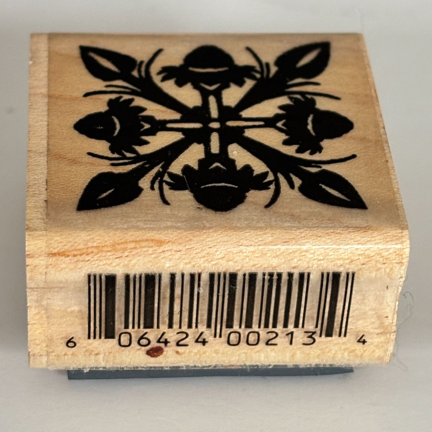 RSP Rubber Stamp Floral Symmetry Botanical Motif Decorative Square Cardmaking Wood Mounted Craft