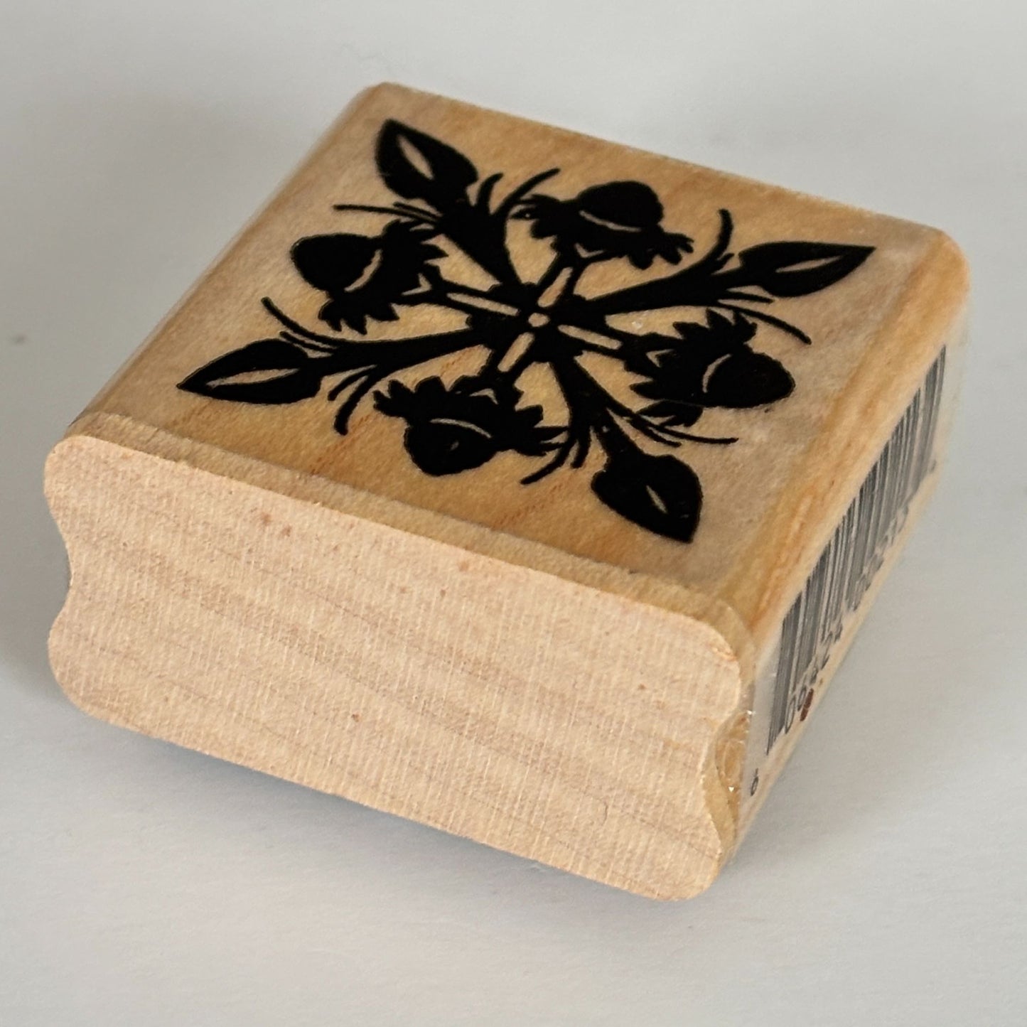 RSP Rubber Stamp Floral Symmetry Botanical Motif Decorative Square Cardmaking Wood Mounted Craft