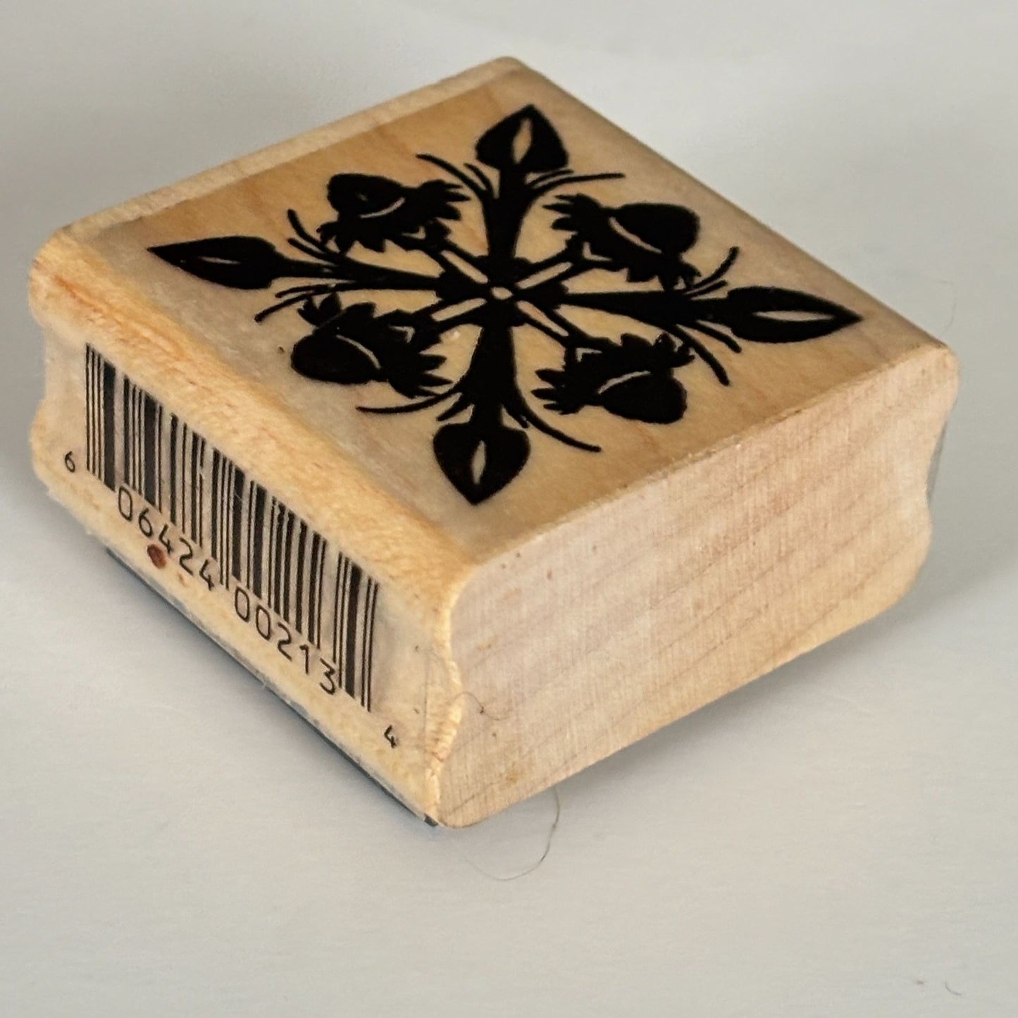 RSP Rubber Stamp Floral Symmetry Botanical Motif Decorative Square Cardmaking Wood Mounted Craft