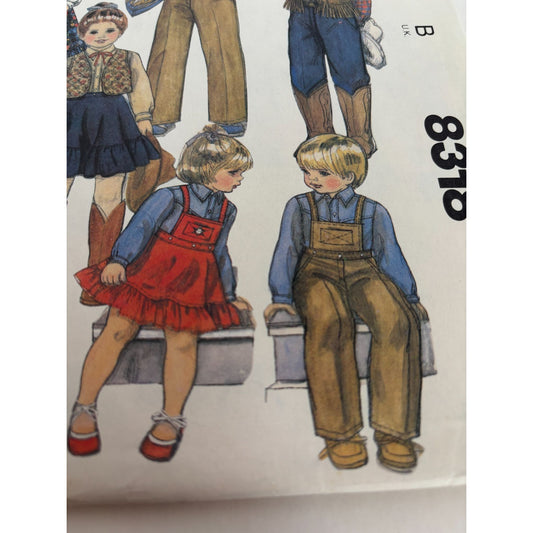 McCalls Sewing Pattern 8318 Kids Country Western Outfits Shirt Pants 1980s UC 2
